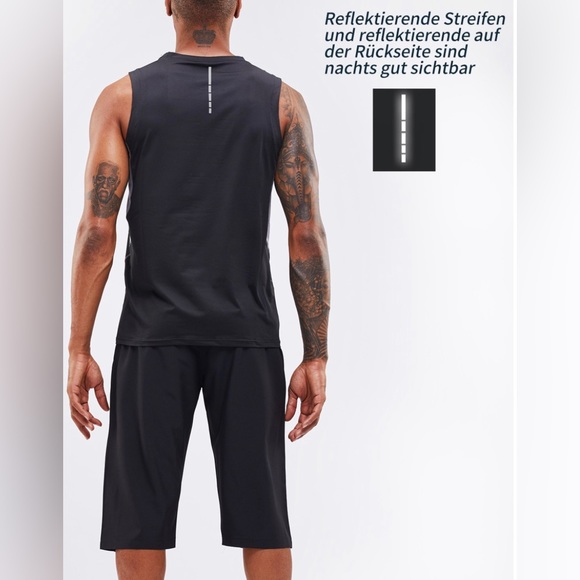 Men's Tank Tops Quick Dry Workout Swim Beach Shirts Sleeveless Large - Picture 3 of 11